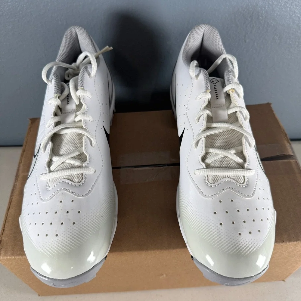 Nike Diamond baseball Cleats White Wolf Grey DJ6524-100 Mens 10